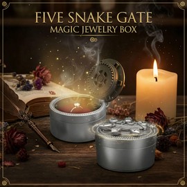Mechanical Mystery Puzzle Box with Serpent Gate, Wizard Academy Kinetic Jewelry Case, Secret Vault Storage & Ancient Snake Door Keepsake Box