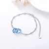 Blue Opal Mother Daughter Bracelet Interlocking Bracelet for Mother Daughter