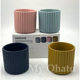 IKEA Set of 4 IKEA DAKSJUS Plant Pot, Mixed Colors, 2 ¼ " Earthenware/In