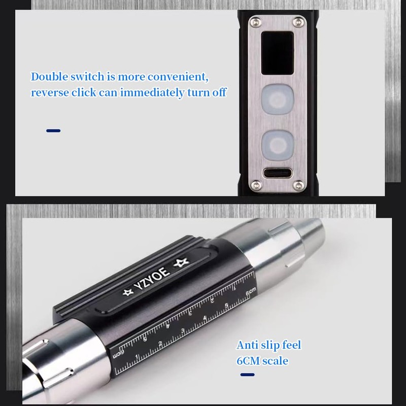 YZYOE 6LED Jade Recognition Flashlight, Outdoor Gemstone Mineral Detection Light