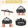 sourcing map 12 Pcs Paper Crowns Black Foil Birthday Crowns