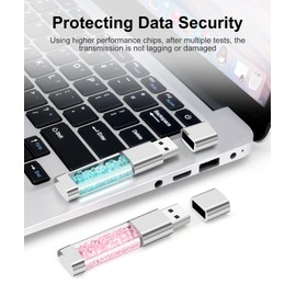 Crystal USB Flash Drive USB 2.0 Flash Drive Memory Stick USB External Memory Data Storage USB Flash Drive Children Students Gift Birthday Gift (32 GB, Blue)