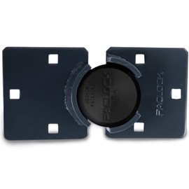 PACLOCK's UCS-7A/770 Hasp and Puck Combo Kit, High Performance 6-Pin Cylinder, Keyed Differently, Black Anod. Alum. Puck, Double Coated Grey Hasp