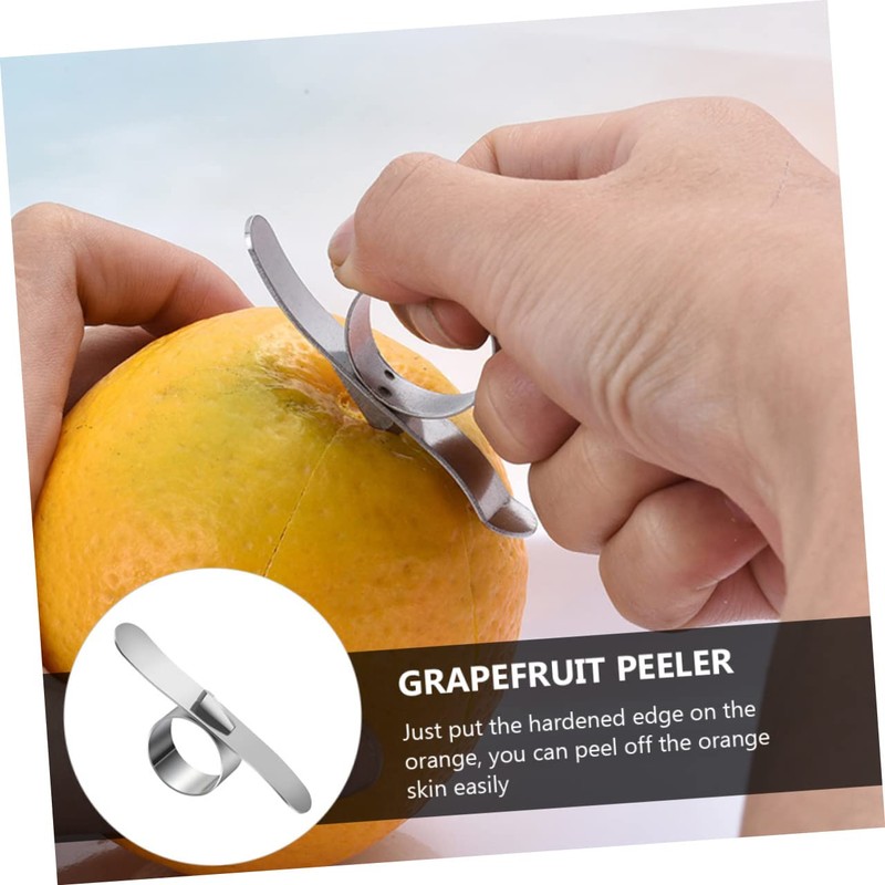 iplusmile 1Set Ergonomic Stainless Steel Orange Peeler Rustproof Citrus Peelers