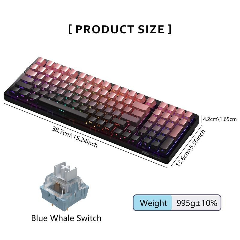 MAGEGEE Light100 Creamy Keyboard Wireless, 96% Gasket Hot Swappable Keyboard