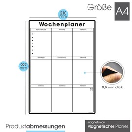 Der Magnet Shop Magnetic Weekly Planner (30 x 21 cm [A4], White)