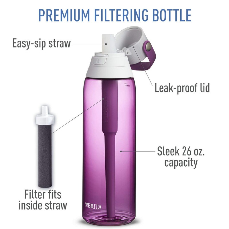 Brita Premium Filtering Water Bottle with Filter BPA-Free, Orchid, 768