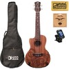 Luna Guitars A/E Concert Tattoo LEFTY w/Strings,Tuner & PC