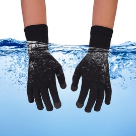 Mens Gloves Winter Waterproof Touch Screen Texting. for All Outdoor pursuits Running Cycling Hiking Cold Weather (Black, Small)