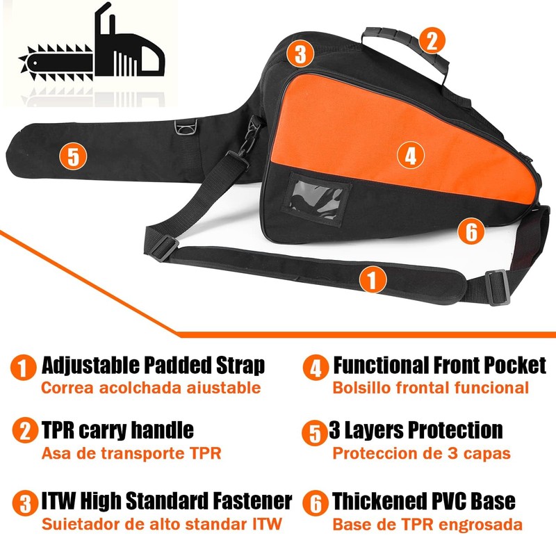 ZELARMAN Chainsaw Bag - Size Upgrade, Improved Portable Chainsaw Carrying