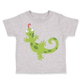 Toddler T-Shirt Reptiles Little Lizard Funny Cotton Reptile Boy & Girl Clothes Lizard Baby Funny Tee Oxford Gray Design Only 12 Months