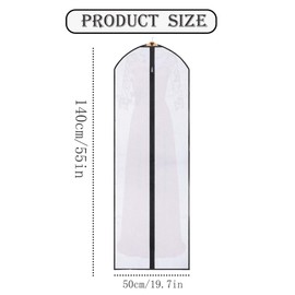 3 Pcs Dress Bags Covers Long, 140cm Garment Bags,Clothes Protector,Bags Hanging,Dress Bag with Zip Waterproof Dustproof Dress Covers Garment Bags Full Length for Long Dress Shirts Suits Jackets Coats