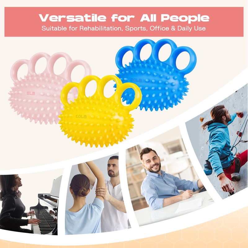 Hand Exercise Ball, Finger Therapy Ball, Grip Strengthener for Adults