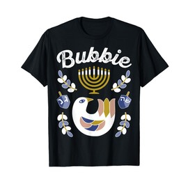 Matching Family Hanukkah Pajama Top Dreidel & Menorah Bubbie T-Shirt