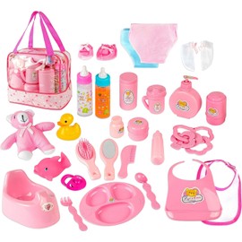 fash n kolor My Sweet Baby Disappearing Doll Feeding Set | Baby Care 6 Piece Doll Feeding Set (38 pc Set)