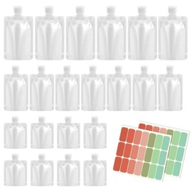 21-Piece Travel Bottle Set, 30/50/100 ml Refillable Empty Squeeze Bags, Transparent Clamshell Packaging Bags, Leak-Proof, for Travel, Camps, Business Trips (Style 1)