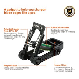 SHARPAL 194H Whetstone Knife Blade Sharpener Sharpening Stone Angle Guide, Chisel/Plane Iron Blade Honing Guide, Knife Edge Angle Finder, Knife Sharpening Trainer (Angle from 15° to 45°)