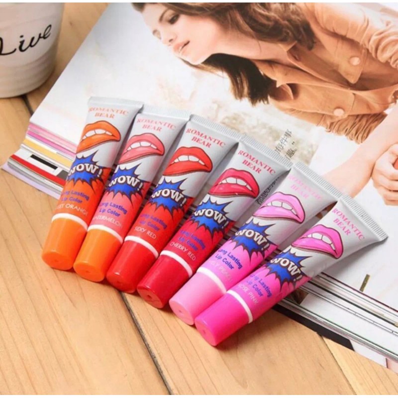 Wow Romantic Bear Set 6 Labiales Romantic Bear Indeleble Tinta
