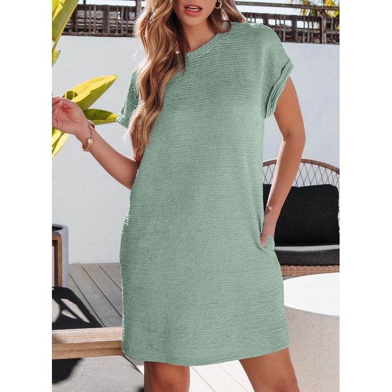 EVALESS Womens Summer Dresses 2025 Fashion Short Sleeve Cute Spring