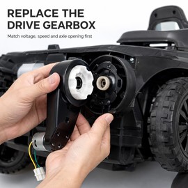 2-Pack 12V RS390 16000RPM Ride-On Car Motor Gearboxes with 12mm Output