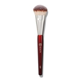 BK BEAUTY BROCHAS - 109 MINI BASE CONTORNEADA - Brocha facial para bases líquidas o en crema - Brocha de maquillaje para bronceador, rubor e iluminado