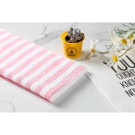 gryeer Set of 8 Microfibre Tea Towels, Super Absorbent, Soft and Thick Kitchen Towels (400 g/m², 117 g/piece), Check Designed with Hanging Bows, 65 x 45 cm, Pink