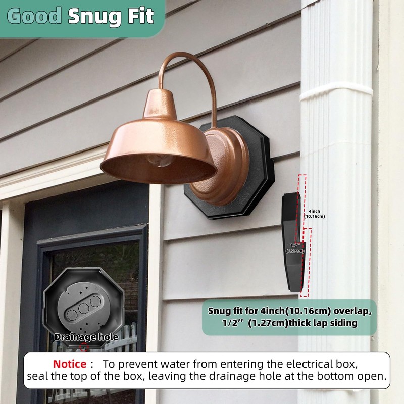 Vinyl Siding Light Mounting Block, Siding Mounting Block with Built-in