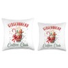 Christmas Farm Fresh Gingerbread Latte Coffee Club Winter Throw Pillow