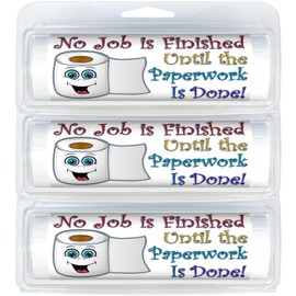 Themed Novelty Travel Camping Outdoors Toilet Paper TP Tissue To Go - Funny Toilet Paper & Poop Emoji Humor (3-Pack) (061 Paperwork is Done Boy)