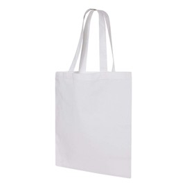Q-TEES QTB Large Blank Heavy Duty Reusable Canvas Tote Shopping Bag (White)