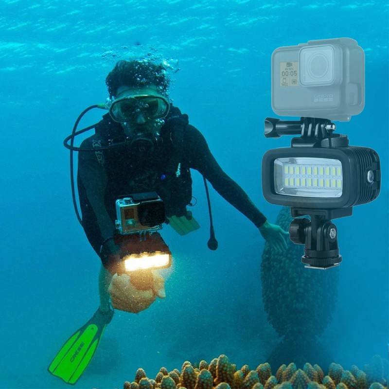 40m Underwater Video Fill Night Light IPX8 Waterprooof Dive Light