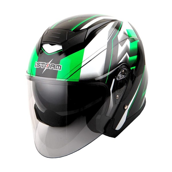 1STORM Motorcycle Open FACE Helmet Scooter Classical Knight Bike Dual