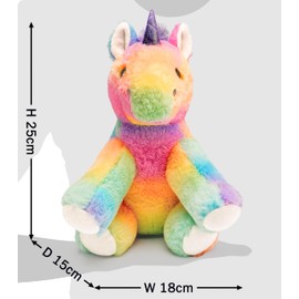Mousehouse Gifts, Adorable Well Made Rainbow Teddy, Stuffed Animal Soft Toy (Unicorn)
