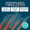 O'Creme Set of Culinary Tweezer Tongs Offset, Straight and Curved,