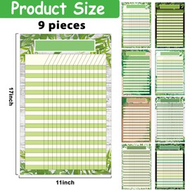 9 PCS Greenery Classroom Charts Simply Boho Classroom Incentive Chart Homework Data Charts Reward Chores Chart for Kids Behavior Learning Classroom School Attendance Homework Progress Tracking Pads