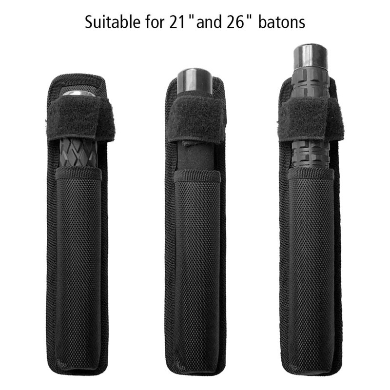 Baton Holder, Nylon Baton Pocket Adjustable Baton Cover with Back