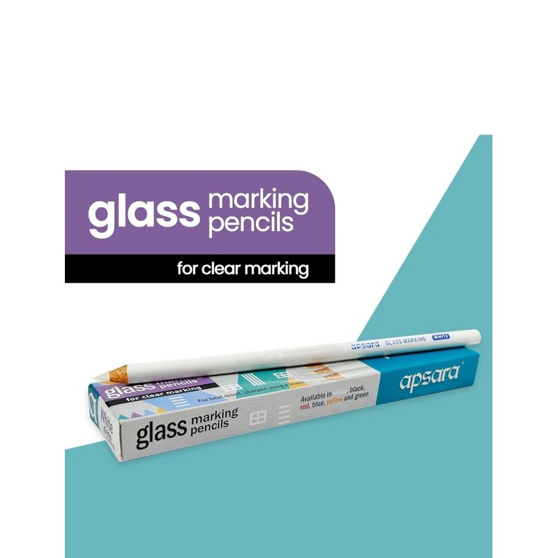 Apsara Glass Marking Pencils, White - Pack of 10