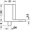 Gedotec Floor Door Buffer Stainless Steel Matt Door Stopper Square
