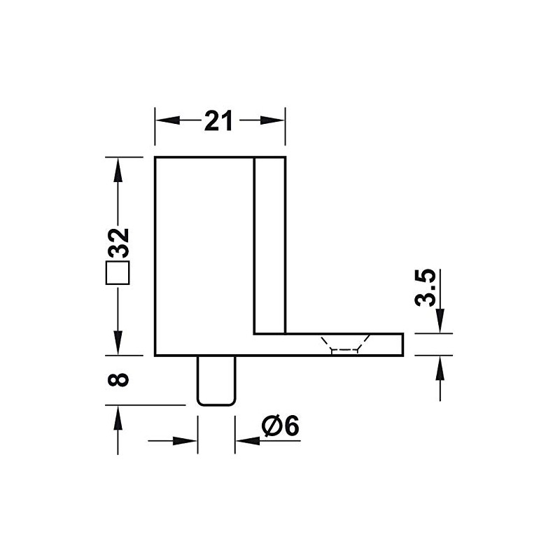 Gedotec Floor Door Buffer Stainless Steel Matt Door Stopper Square