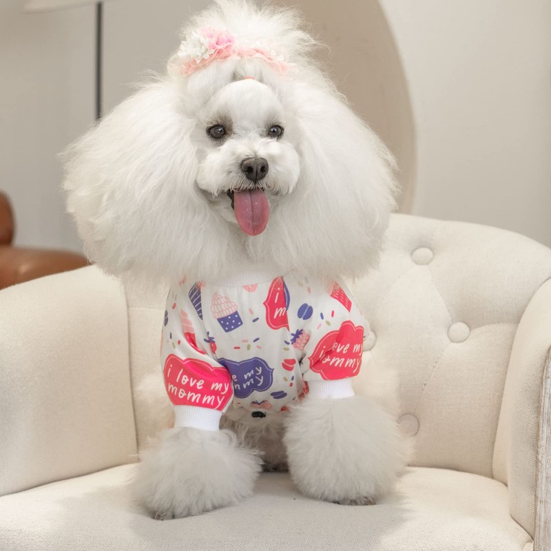 CuteBone Small Dog Pajamas Shirt Stretchy Summer Puppy Pjs Soft