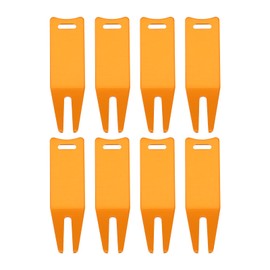MUXSAM Golf Divot Repair Tool, 8Pcs Portable Golf Green Divot Fork, Metal Bending Golf Divot Tools, Curved Golf Green Repair Accessories for Men Women Golf Lovers(Gold)
