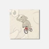 Unbranded Happy Elephant Riding Bicycle Animal 4'' X 4'' Square