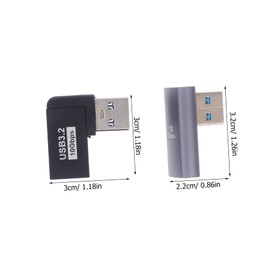 KONTONTY 2pcs USB Right Angle Adapter Male to Female USB Extender for Laptop Connections High Speed Data Transfer Up to Space Saving Angled Design