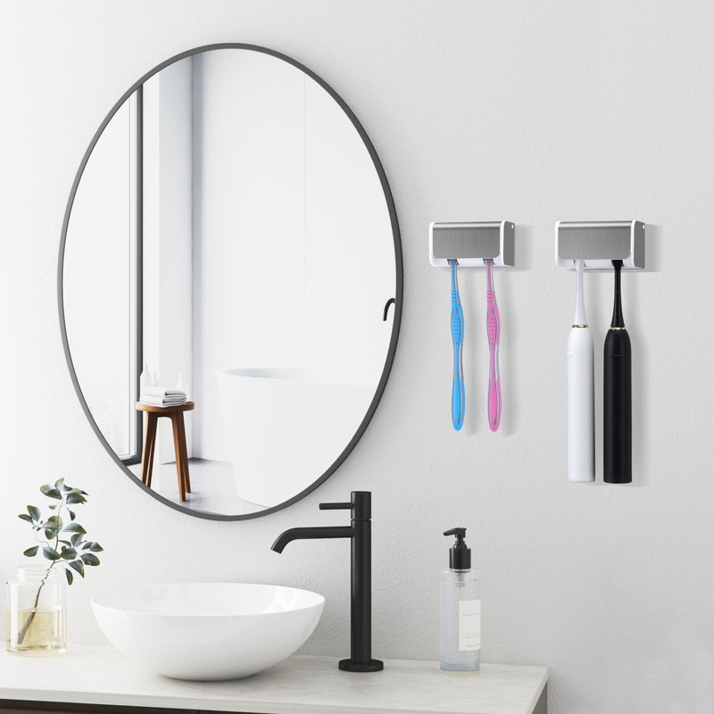 PARKMANI 2 PCS Toothbrush Holders Wall Mounted with Cover, Electric