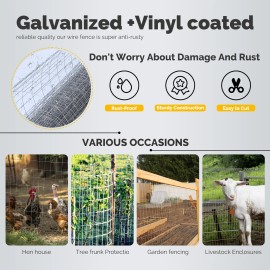 Galvanized Welded Wire Mesh Inch Mesh 19 Gague for Deer Fencing, Utility Enclosures, and Livestock BarriersMesh Size: 1/2'', Wire Diameter: 0.9mm