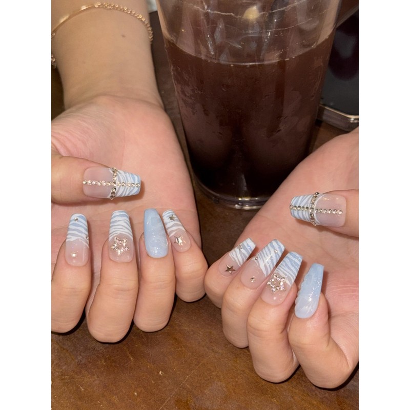 Icy Baby Handmade Nail Tips - Short Oval / 아이시