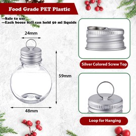 Patelai Christmas Clear Plastic Ornaments Balls Christmas Fillable Tree Ornaments Plastic Christmas Hanging Ornaments Pendant Ball for Christmas Home Holiday Wedding Party Decor(50ml,6 Pcs)