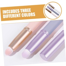 Healeved 3pcs Lip Gloss Brush Lipstick Applicators for Smooth Application Includes Cover Ergonomic Design for Touch-ups and Precise Lip Makeup Purple White Pink
