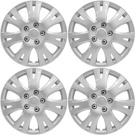 New Wheel Covers Hubcaps Fits 2009-2013 Mazda 6; 16 Inch; 7 Split Spoke; Silver; Plastic; Set of 4