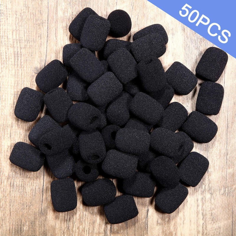 Weewooday 50 Pieces Mini Foam Microphone Windscreen Headset Mic Covers